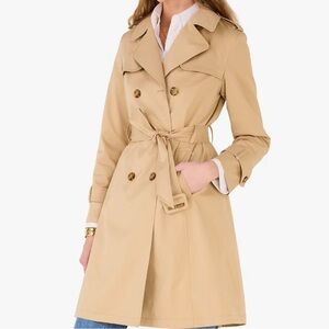 NWT Kate Spade Beige Hooded Trench Coat L Large